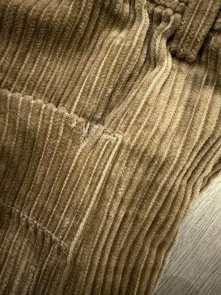 Zara Pantalones Pana Beige y Gris Talla M