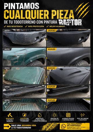 Pintura Raptor para piezas 4x4