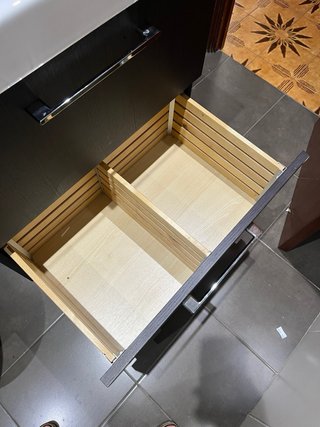 Mueble de baño lavabo madera oscura