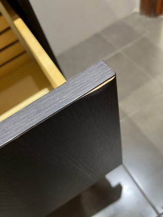 Mueble de baño lavabo madera oscura