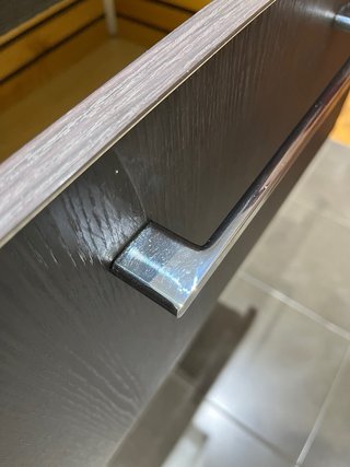 Mueble de baño lavabo madera oscura