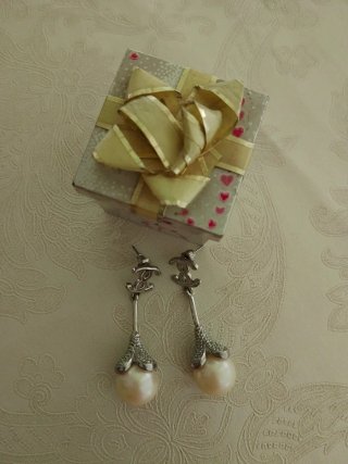 Pendientes Chanel Perla y Plata