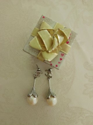 Pendientes Chanel Perla y Plata