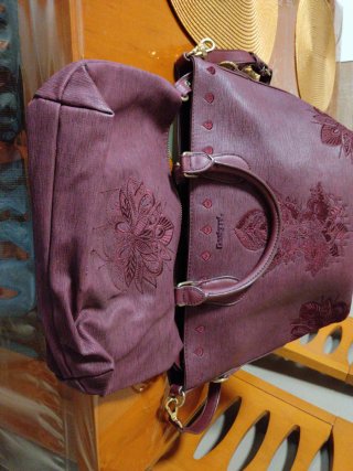 Bolso Desigual Morado Bordado