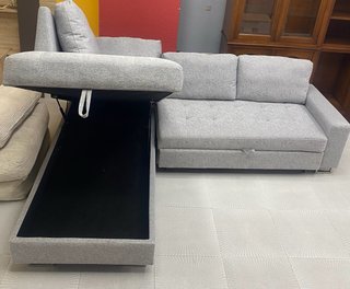 20%Descuento Sofá Cama Chaise Longue con ArcónGris