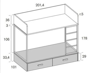 LITERA JUVENIL 90x190 RIMOBEL