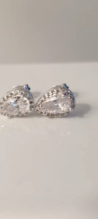 Orecchini Argento S925 Goccia Zirconi