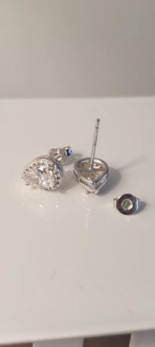 Orecchini Argento S925 Goccia Zirconi
