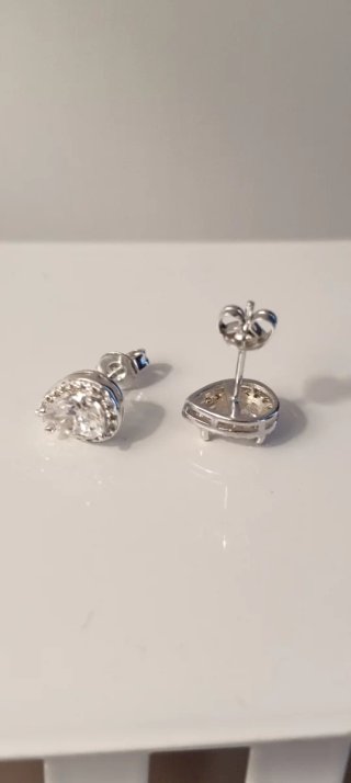 Orecchini Argento S925 Goccia Zirconi