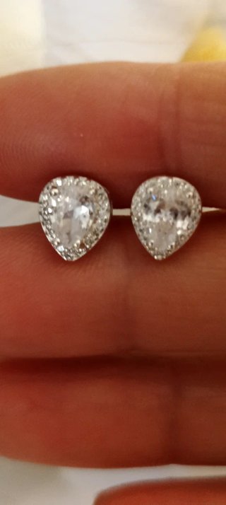 Orecchini Argento S925 Goccia Zirconi