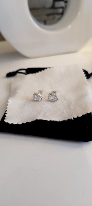 Orecchini Argento S925 Goccia Zirconi