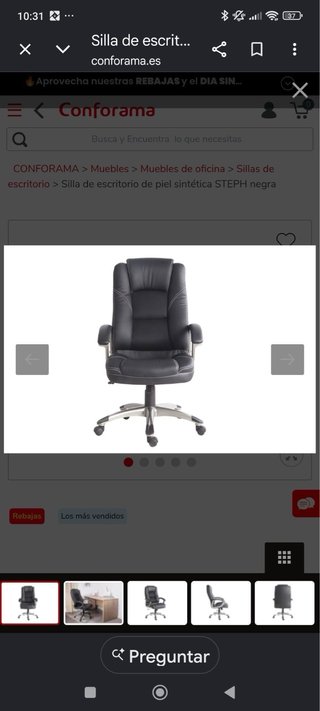 Silla de director giratoria negra y plata
