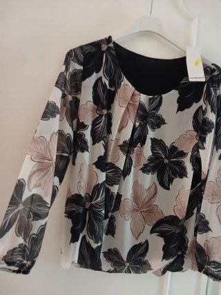Completo donna elegante marrone e multicolor