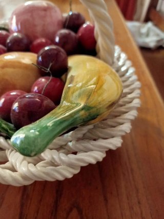Cestino ceramica centro tavola frutta vintage