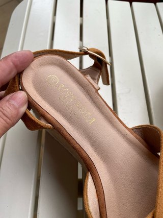 Sandalias Cuña Moda Talla 36 Camel