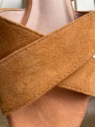 Sandalias Cuña Moda Talla 36 Camel