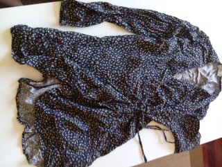 Vestido Mango Negro Estampado Talla XS