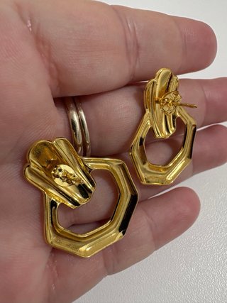 Orecchini vintage acciaio design anni '80