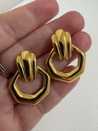 Orecchini vintage acciaio design anni '80