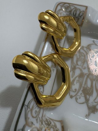 Orecchini vintage acciaio design anni '80