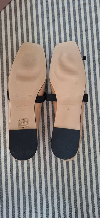 Bailarinas Miuxa Beige y Negro Talla 38