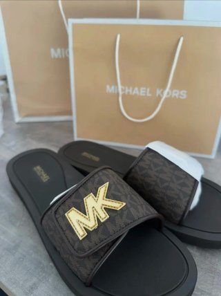 Chanclas Michael Kors Marrón y Dorado