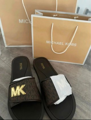 Chanclas Michael Kors Marrón y Dorado