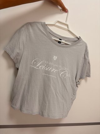 Camiseta H&M Gris L Leisure Club