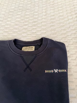 Sudadera Silbon Cuello Redondo Azul Marino Talla X