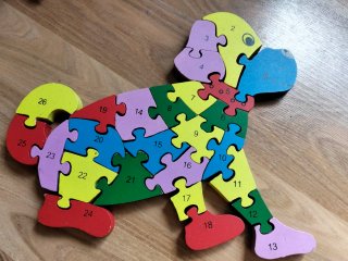 4 Puzzles Madera en forma de animales + Números