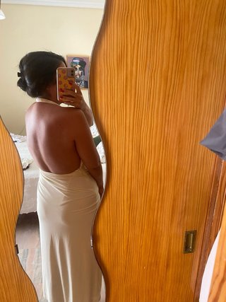 Vestido largo Zara beige