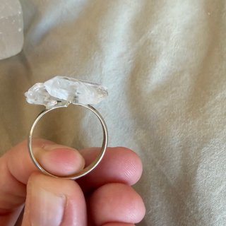 Anillo Cuarzo Biterminado Natural Ajustable