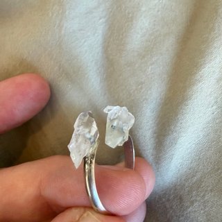 Anillo Cuarzo Biterminado Natural Ajustable