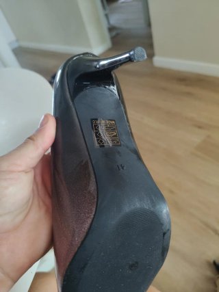 Zapatos de tacón boda rosa y negro sin estrenar