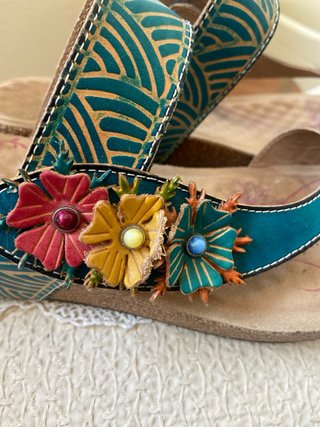 Sandalias Laura Vita Talla 40 Flores