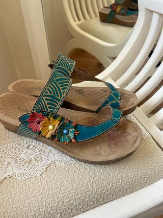 Sandalias Laura Vita Talla 40 Flores