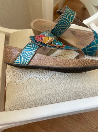 Sandalias Laura Vita Talla 40 Flores