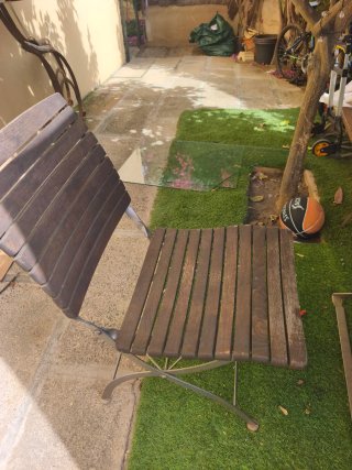 Mesa y 4 Sillas Terraza Madera