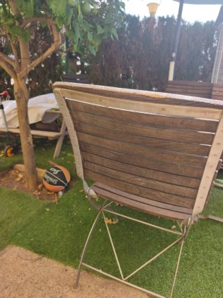 Mesa y 4 Sillas Terraza Madera