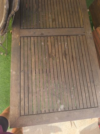 Mesa y 4 Sillas Terraza Madera