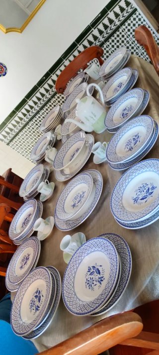 Lote Porcelana guadrafiglio Italia Azul y Blanco