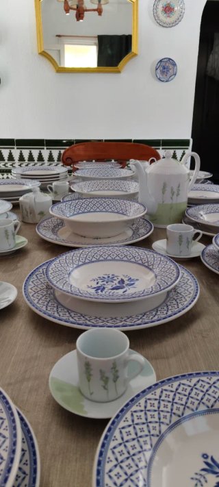 Lote Porcelana guadrafiglio Italia Azul y Blanco