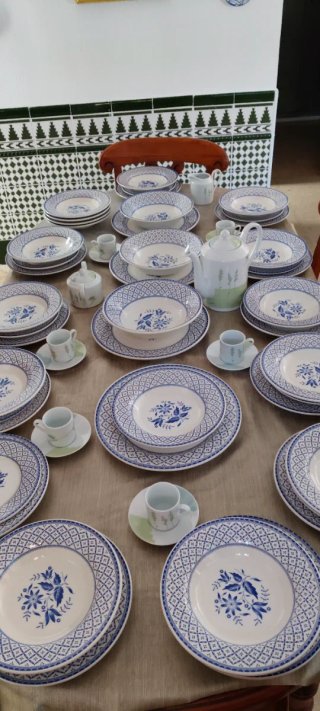 Lote Porcelana guadrafiglio Italia Azul y Blanco