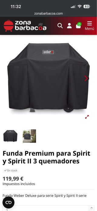 Custodia per barbecue Weber Spirit II / III nera