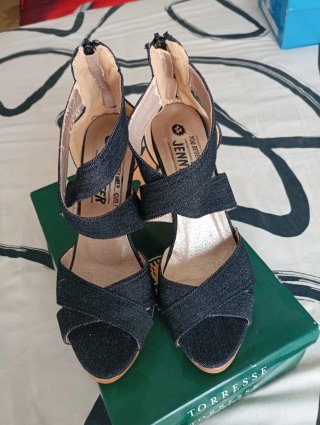 Sandalias tacón Jennifer azules