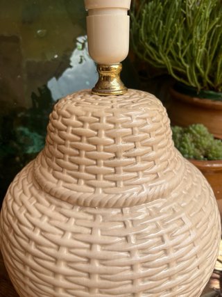 Lámpara Manises estilo mimbre beige