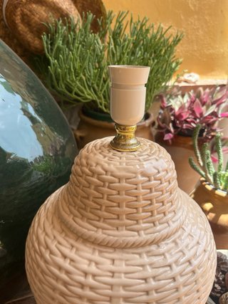 Lámpara Manises estilo mimbre beige