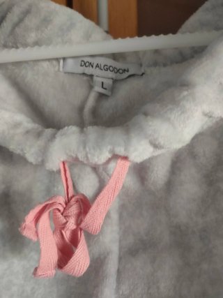 Pijama Invierno DON ALGODON Talla L Gris/Rosa