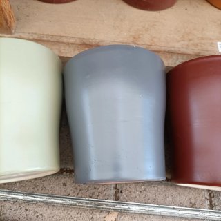 Vaso Ceramica Oro Beige Marrone Blu Salvia