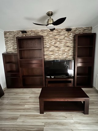 Mueble de salón modular madera oscura